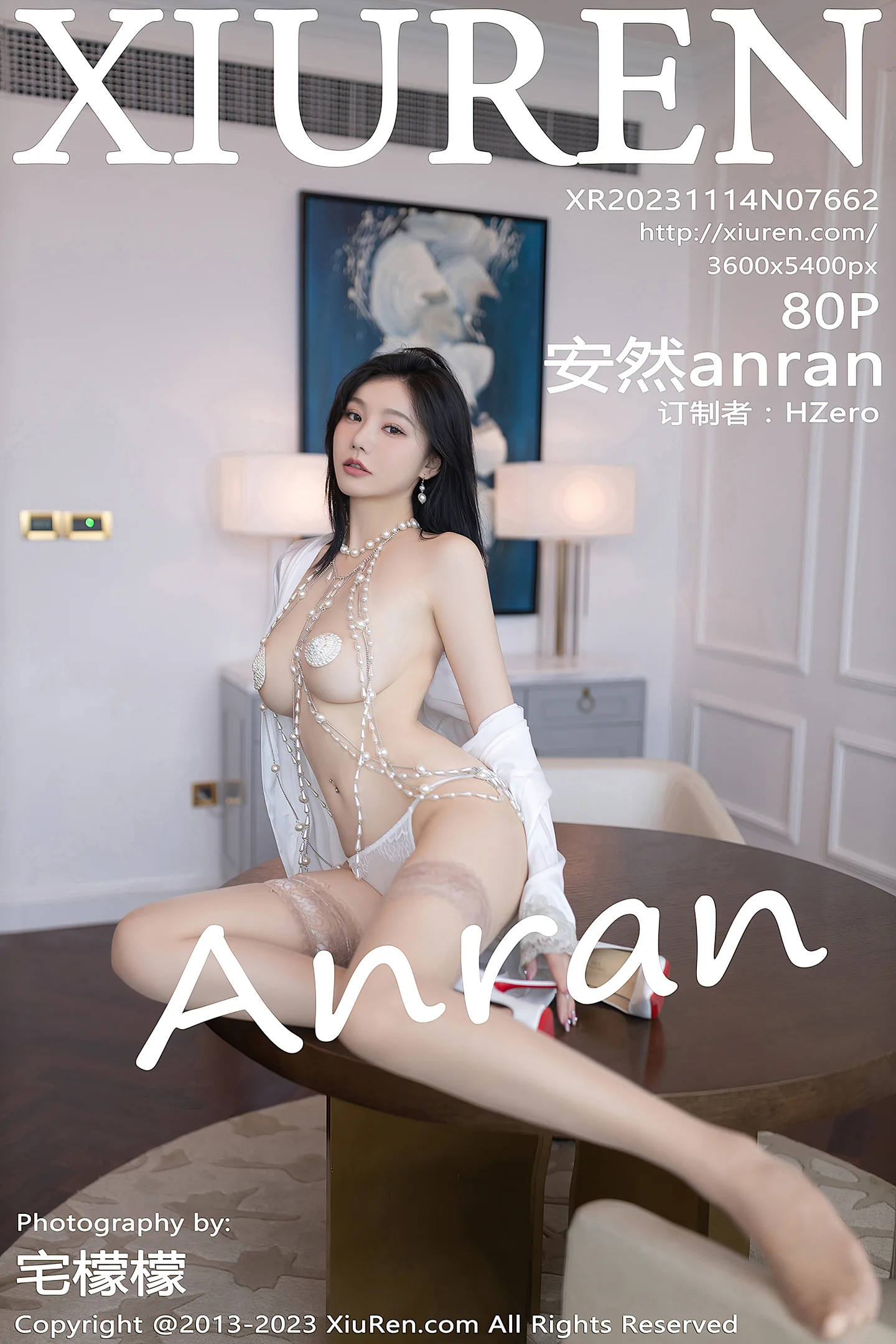 [XiuRen秀人网]No.7662_模特安然anran白色睡裙露性感珍珠情趣服饰秀豪乳遮点诱惑写真80P-秀人网 - XiuRen.Space